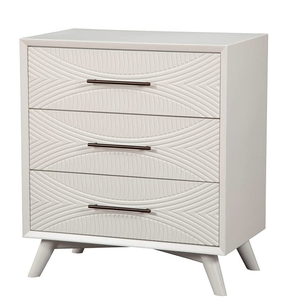 Alpine Furniture Tranquility 3 Drawer Small Wood Chest in White