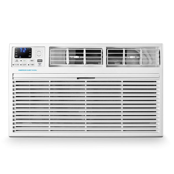 Emerson Quiet Kool 8,000 BTU 115V Smart Through-The-Wall Air Conditioner with Remote, Wi-Fi, and Voice Control | Energy Star | Cools Rooms up to 350 Sq.Ft. | 24H Timer | EATC08RSE1T, 8000 WiFi, White