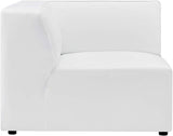 Modway Mingle Vegan Leather Sectional Sofa Corner Chair, White 37 x 37 x 27