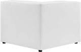 Modway Mingle Vegan Leather Sectional Sofa Corner Chair, White 37 x 37 x 27