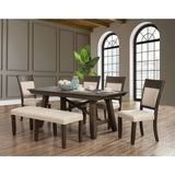 Alpine Furniture Brayden Wooden Upholstered Dining Bench in Espresso