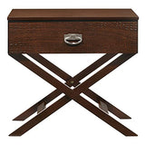 Glory Furniture Xavier 1 Drawer Nightstand in Cappuccino