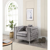 Glory Furniture Paige Velvet Chair in Gray