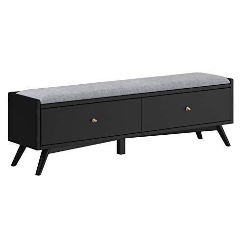 Alpine Furniture Flynn Wood Bench in Black