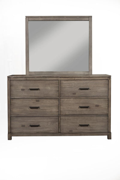 Alpine Furniture Sydney Bedroom Wood Mirror in Weathered Gray