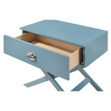 Glory Furniture Xavier 1 Drawer Nightstand in Teal