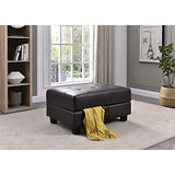 Glory Furniture Revere Faux Leather Ottoman in Cappuccino