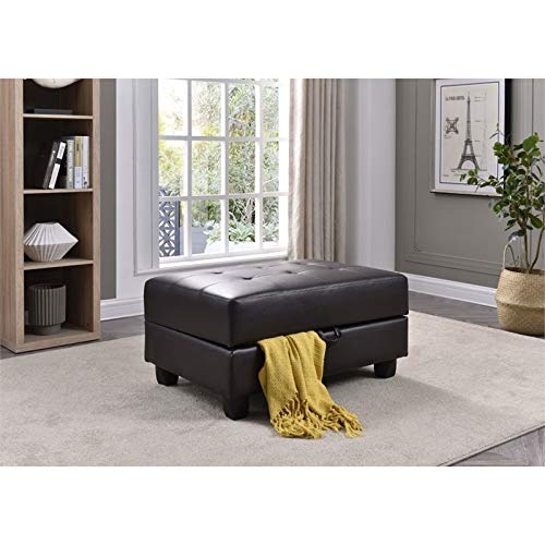 Glory Furniture Revere Faux Leather Ottoman in Cappuccino