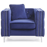 Glory Furniture Paige Velvet Chair in Blue