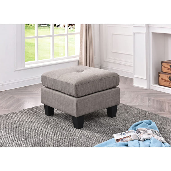 Glory Furniture Twill Tufted Ottoman Light Grey Ottoman Included