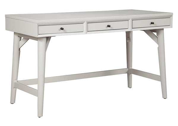 Alpine Furniture Flynn Large Wood 3 Drawer Desk in White