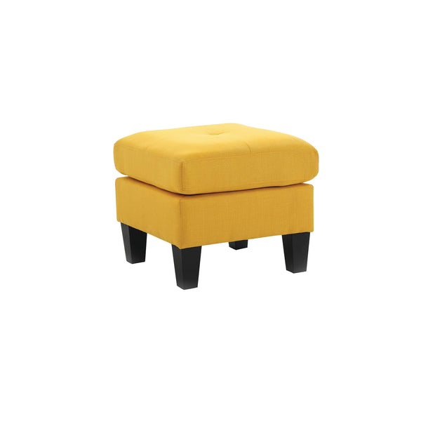 Glory Furniture Twill Tufted Ottoman Yellow Tufted