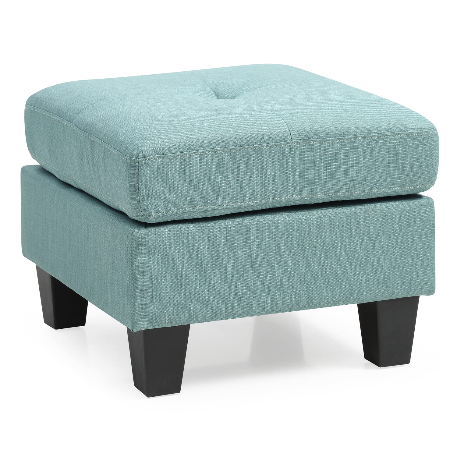 Glory Furniture Twill Tufted Ottoman Teal Ottoman Included Glory Furniture Twill Tufted Ottoman Teal Ottoman Included