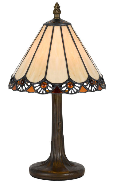 Cal Lighting BO-2382AC Mica One Light Accent Table from Tiffany Collection in Brass-Antique Finish, 7.50 inches