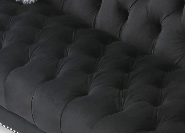 Glory Furniture Dania , Black Sofa, 36" H X 87" W X 37" D