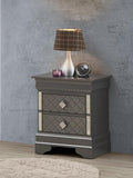 Glory Furniture Verona G6702-N Nightstand, Metalic Charcoal