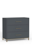 Alpine Furniture Madelyn Three Drawer Small Chest in Slate Gray