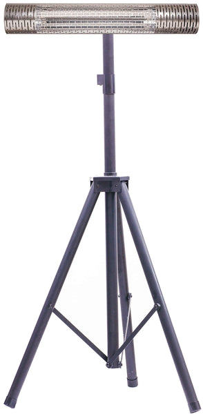 Hanover 30.7" Portable Electric Infrared Carbon Lamp with Remote Control and Tri-Pod Stand | Powerful Heating for Outdoor Areas up to 56 Sq. Ft. | Ideal for Porch, Garage, Workshop, Patio | Silver