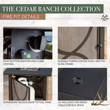 Hanover Cedar Ranch 3-Piece Outdoor Patio Furniture Set, 2 Recliners with Thick Realtree Printed Camo Cushions and Sling Gas Fire Pit, CDRNCH3PCFP-CMO