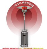 Hanover H003SS Stainless Steel 7-Ft. 48,000 BTU Propane Patio Heater