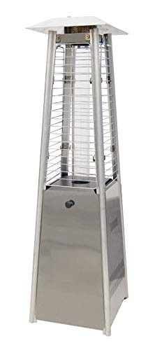 Hanover HAN0201SS-CV Mini Pyramid Tabletop Propane Patio Heater, Stainless Steel/Tan