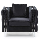 Glory Furniture Paige Velvet Chair in Black