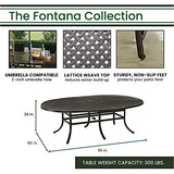 Hanover FNTDN9PCOVSW8 Fontana 9-Piece Outdoor Patio Dining Set, 8 Sling Swivel Rocker Chairs and 95"x60" Oval Cast Aluminum Table, Brushed Finish, Rust-Resistant, All-Weather-FNTDN9PCOVSW8, Tan/Bronze