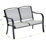 Hanover Foxhill All-Weather Grade Aluminum Loveseat with Sunbrella Fabric, FOXHLLVST-GMASH Commercial Outdoor Furniture, Gunmetal/Ash Sling