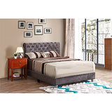 Glory Furniture Maxx Velvet Upholstered Full Bed in Gray
