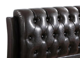 Glory Furniture Marilla Faux Leather Upholstered Queen Bed in Dark Brown