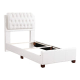 Glory Furniture Marilla Faux Leather Upholstered Twin Bed in White