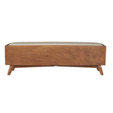 Alpine Furniture Flynn Wood Storage Bench in Acorn-White