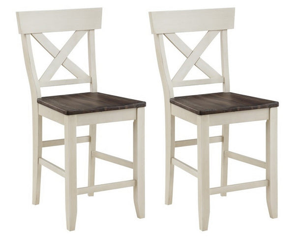 Set of 2 Bar Harbor II Crossback 41" Counter Height Dining Chairs