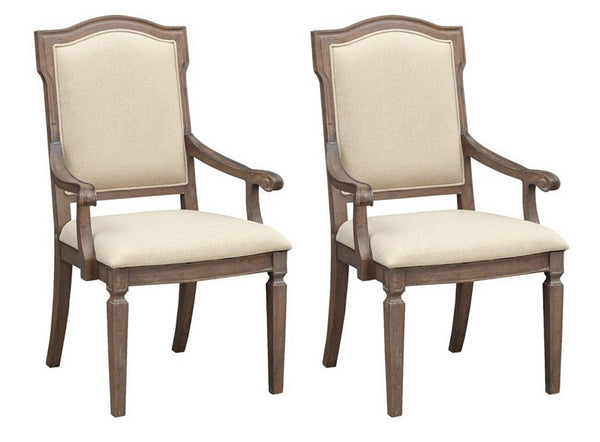 Set of 2 Upholstered Dining Arm Chairs