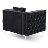 Glory Furniture Paige Velvet Chair in Black