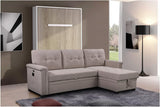 Lilola Home Ashlyn Light Gray Reversible Sleeper Sectional Sofa with Storage Chaise, USB Charging Ports and Pocket
