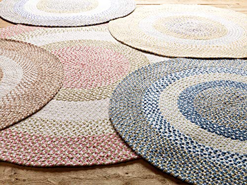 Colonial Mills Blokburst Braided Rug 3x3 Blueberry Pie