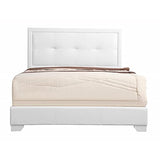 Glory Furniture Panello Faux Leather Upholstered Full Bed in White