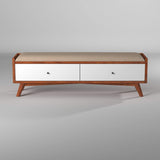 Alpine Furniture Flynn Wood Storage Bench in Acorn-White