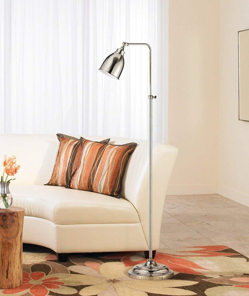 Cal Lighting BO-2032FL-BS Floor Lamp with Metal Shades, 62" x 11" x 62", Brushed Steel Finish