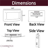 Cambridge 35-in. Callisto Curved Wall Mount Electric Fireplace with Crystal Display, Timer, and Remote, Black, CAMBR35WMEF-1BLK