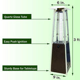 Hanover HAN0202HB Mini Modern Steel Pyramid Propane Patio Heater, Bronze