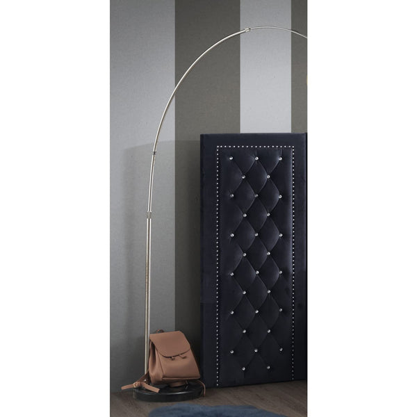 Glory Furniture Alba Velvet Side Panel in Black Velvet Cover