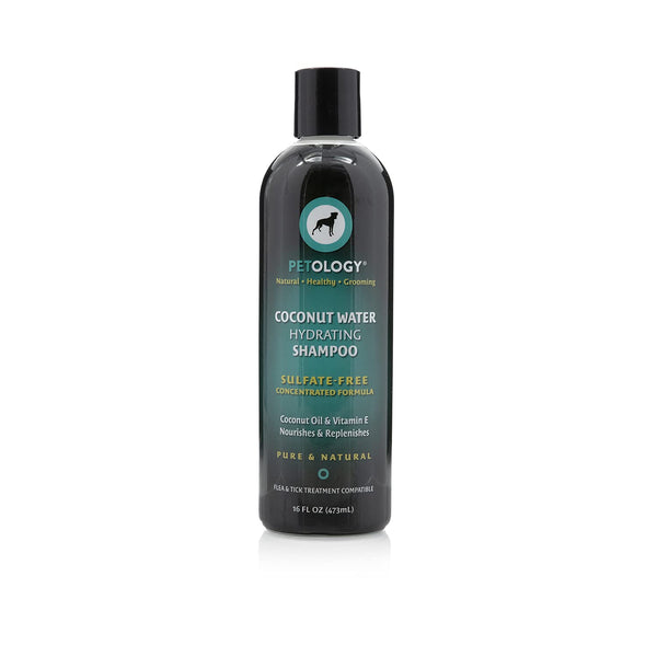 Petology Coconut Water Hydrating Hydrating Dog Shampoo, 16 oz - Natural, Gentle, Sulfate-Free, Infused with Tropical Coconut Water, Coconut Oil, and Vitamin E