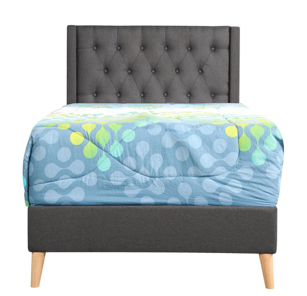 Glory Furniture Bergen Twin, Gray Upholstered bed,