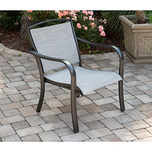 Hanover Foxhill All-Weather Grade Aluminum Lounge Chair with Sunbrella Fabric, FOXHLSDCHR-1GMASH Commercial Outdoor Furniture, Gunmetal/Ash Sling