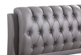 Glory Furniture Marilla Faux Leather Upholstered Full Bed in Light Gray