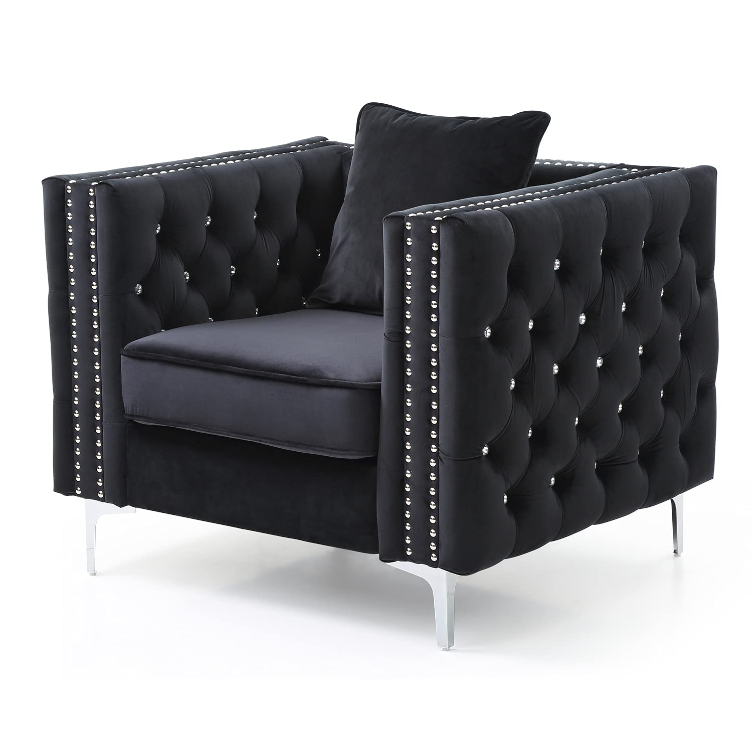 Glory Furniture Paige Velvet Chair in Black Glory Furniture Paige Velvet Chair in Black