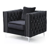 Glory Furniture Paige Velvet Chair in Black