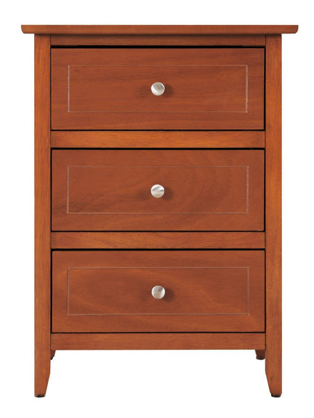 Glory Furniture 3 Drawer Nightstand, Oak